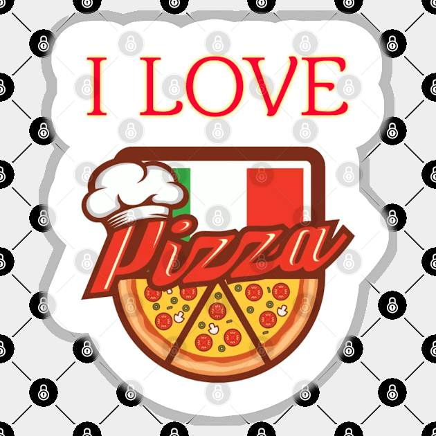 I love pizza Sticker by Dorran